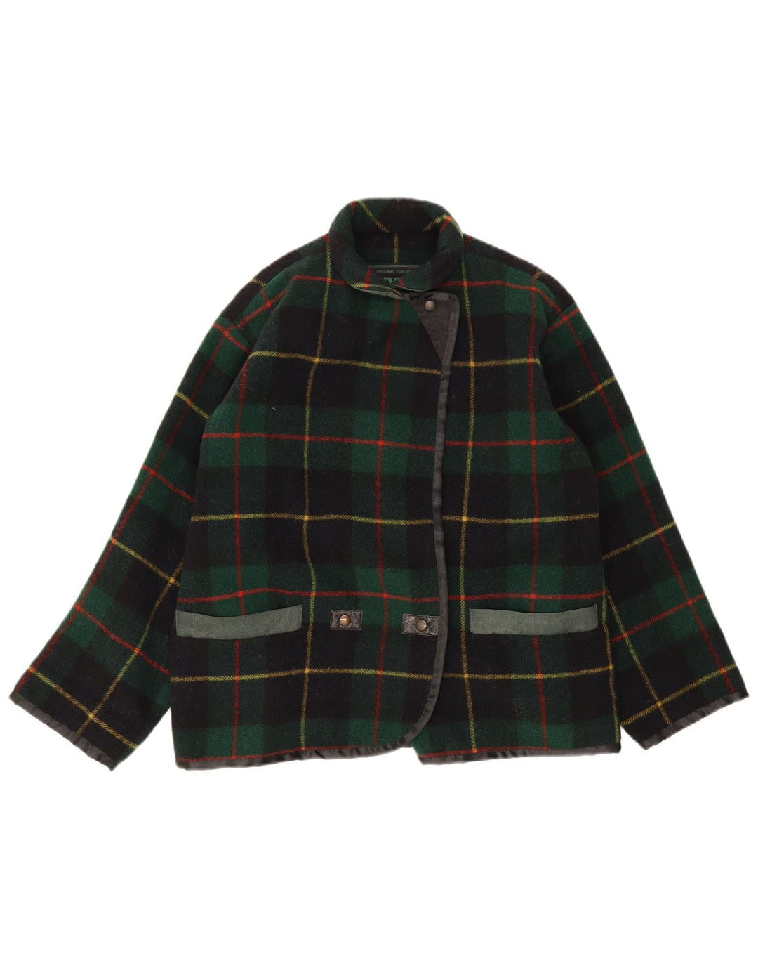 Penny Black Damen-Blazer mit lockerer Passform, IT 40, kleine grün karierte Wolle