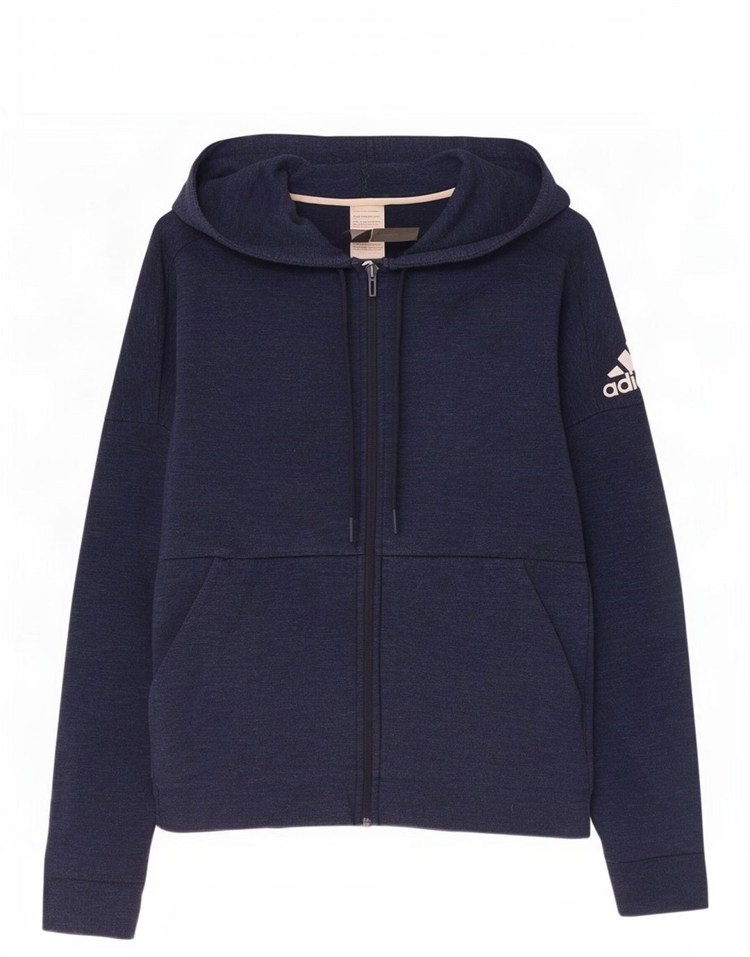 Adidas Herren-Kapuzenpullover mit Reißverschluss, mittlere marineblaue Baumwolle