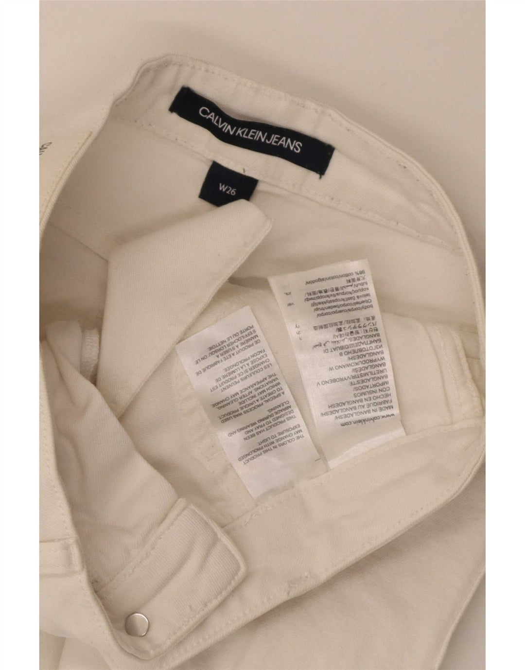 Calvin Klein Jeans Damen Graphic Minirock W26 Small Weiße Baumwolle