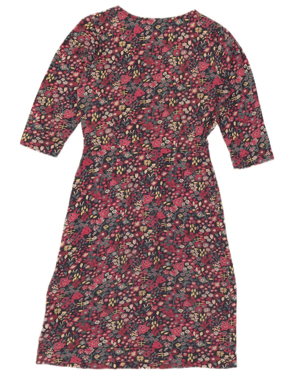 Weird Fish Damen-Kleid in A-Linie mit 3/4-Ärmeln, Größe S, mehrfarbig, Blumenmuster