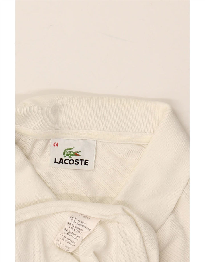 LACOSTE Damen-Poloshirt, Größe 44, große weiße Baumwolle