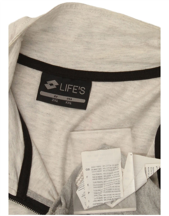 Lotto Herren-Trainingsanzug-Oberteil, Jacke, 2XL, Grau, Colourblock-Baumwolle