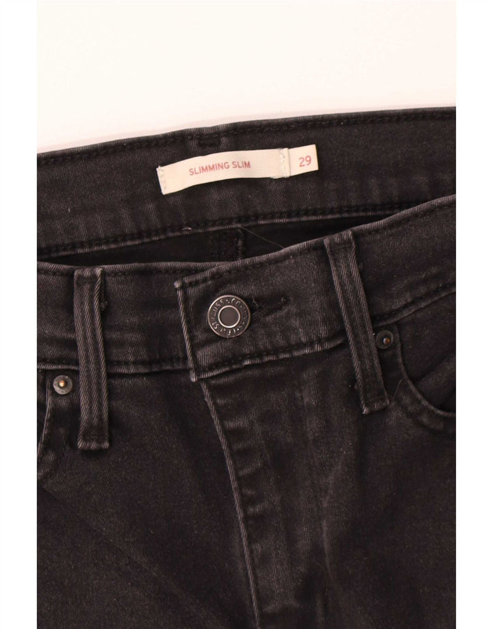 Levi's Damen Slim Slim Jeans W29 L32 Schwarz Baumwolle