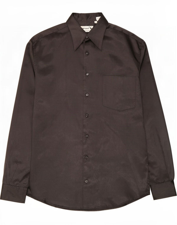 Vintage Herrenhemd Großes schwarzes Polyester