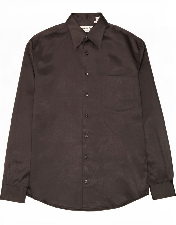 Vintage Herrenhemd Großes schwarzes Polyester