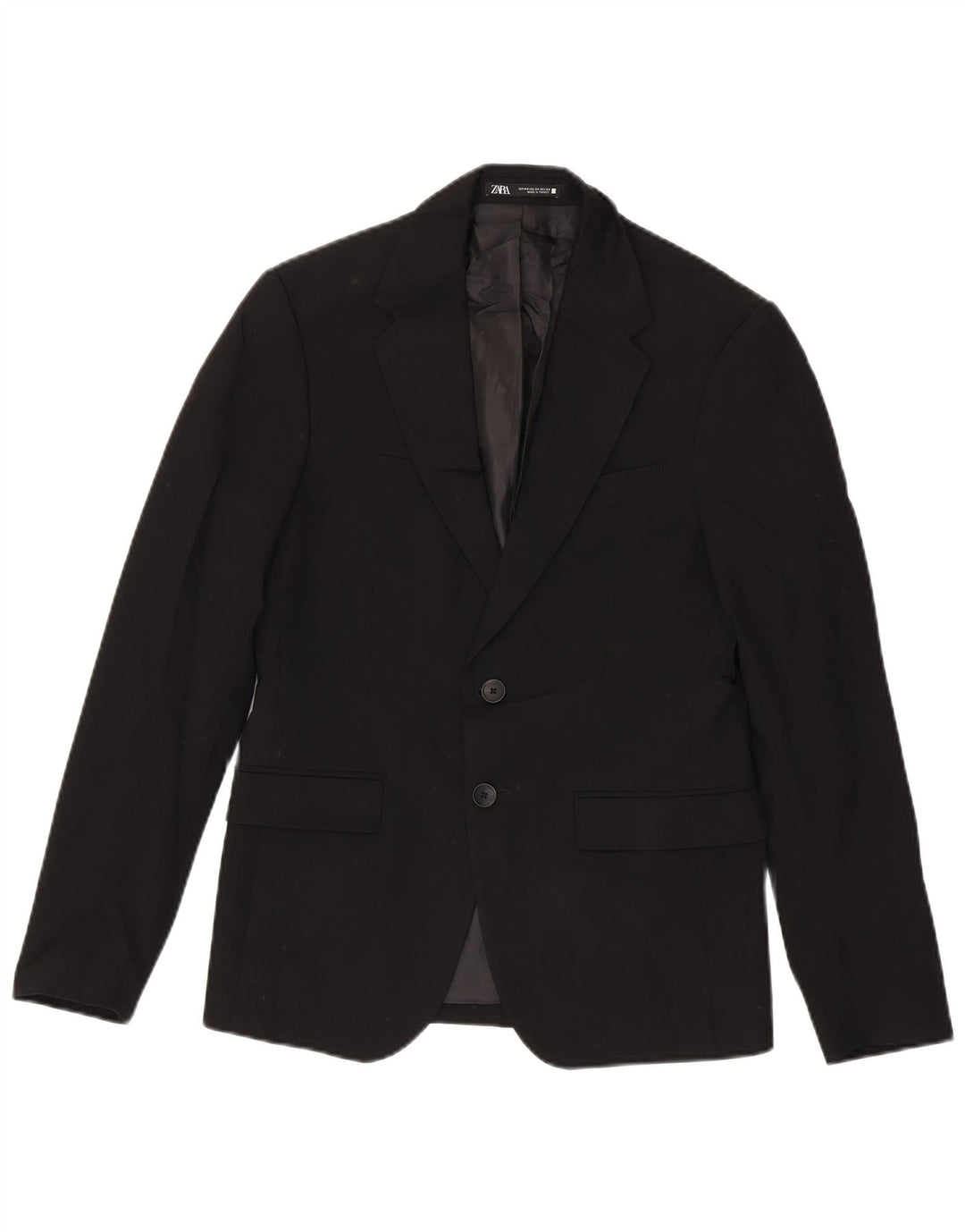 ZARA Herren 2-Knopf-Blazerjacke EU 44 XS Marineblaue Viskose