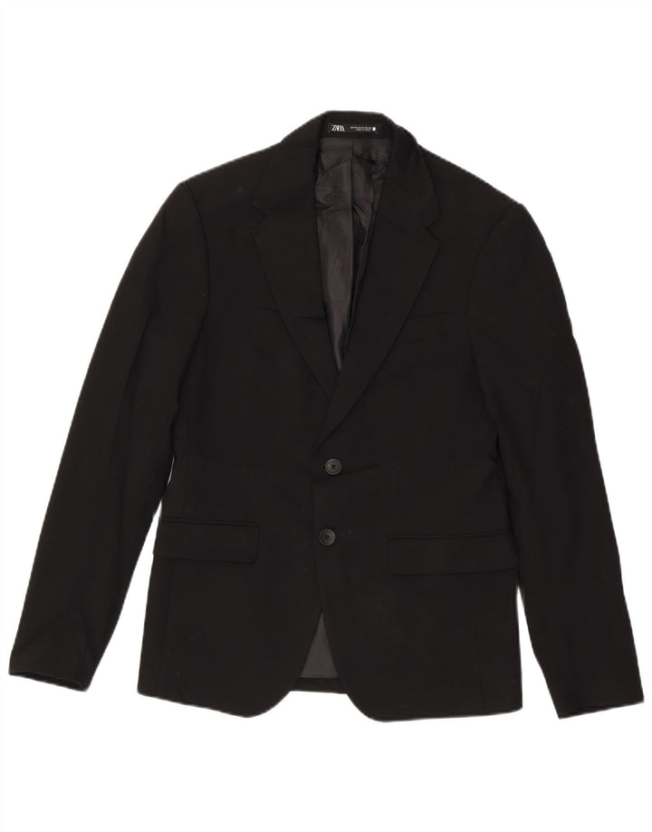 ZARA Herren 2-Knopf-Blazerjacke EU 44 XS Marineblaue Viskose