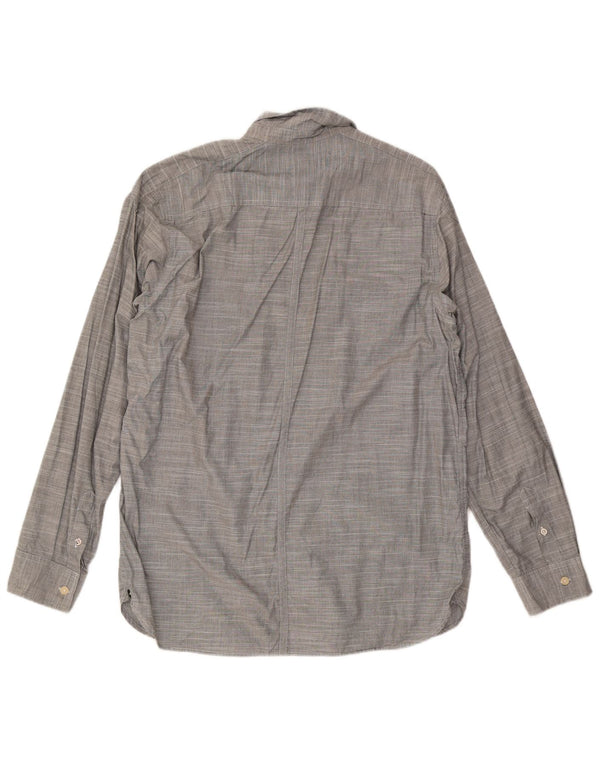 Quiksilver Herrenhemd XL grau gestreift aus Baumwolle