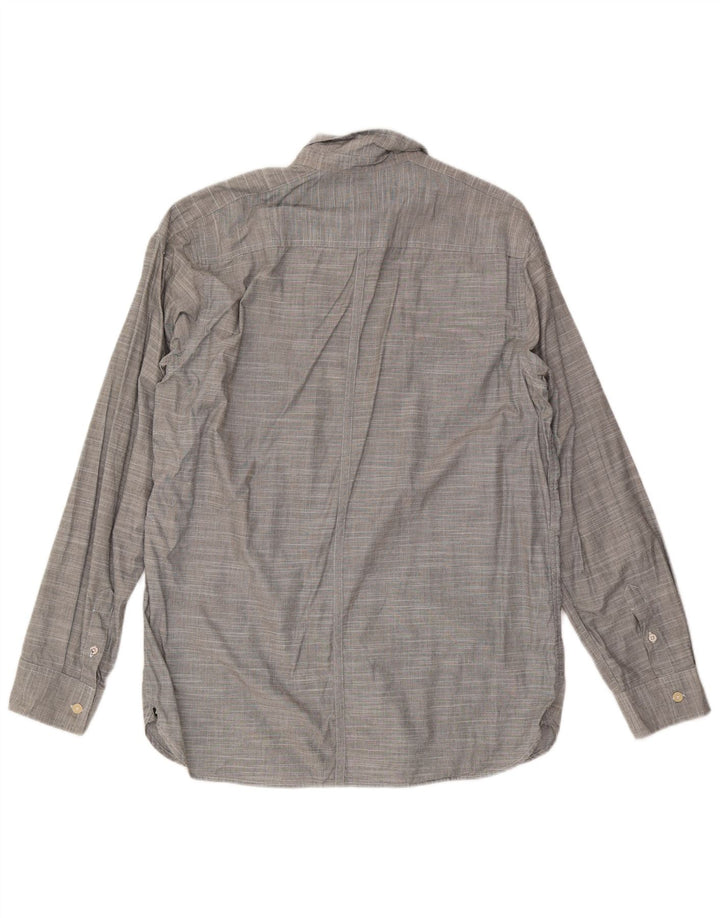 Quiksilver Herrenhemd XL grau gestreift aus Baumwolle