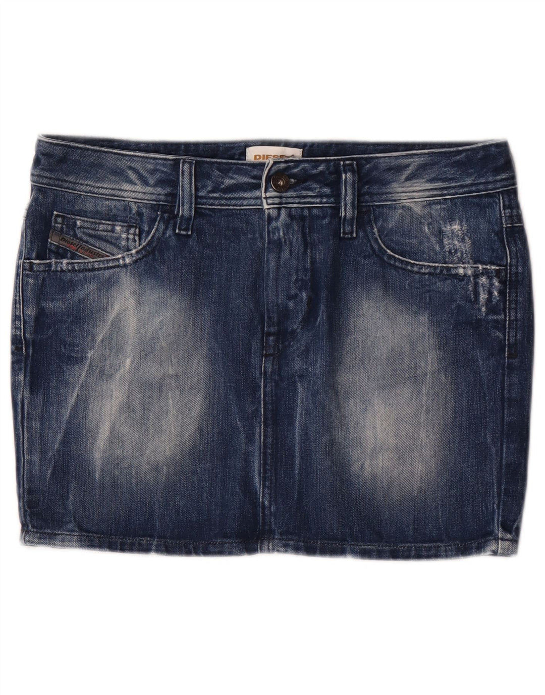 Diesel Damen Mini-Jeansrock W28 mittelblaue Baumwolle