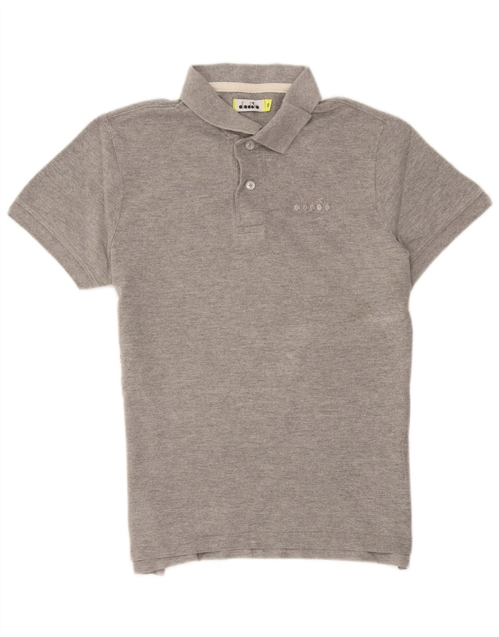 Diadora Herren-Poloshirt, klein, grau meliert