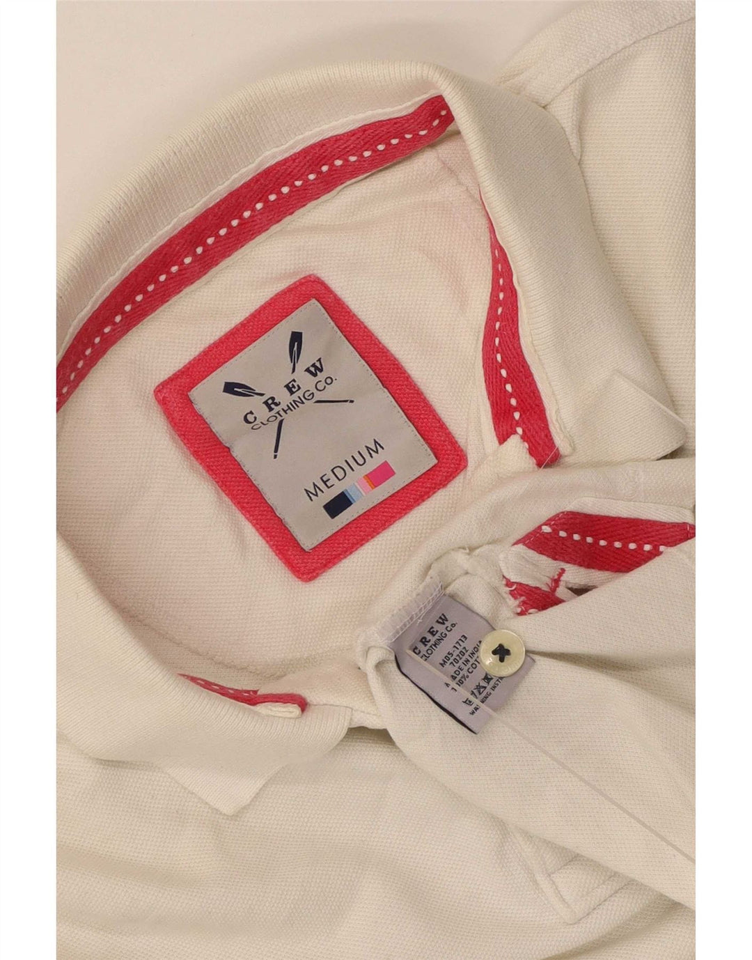 Crew Clothing Herren-Poloshirt, mittelgroß, cremefarbene Baumwolle