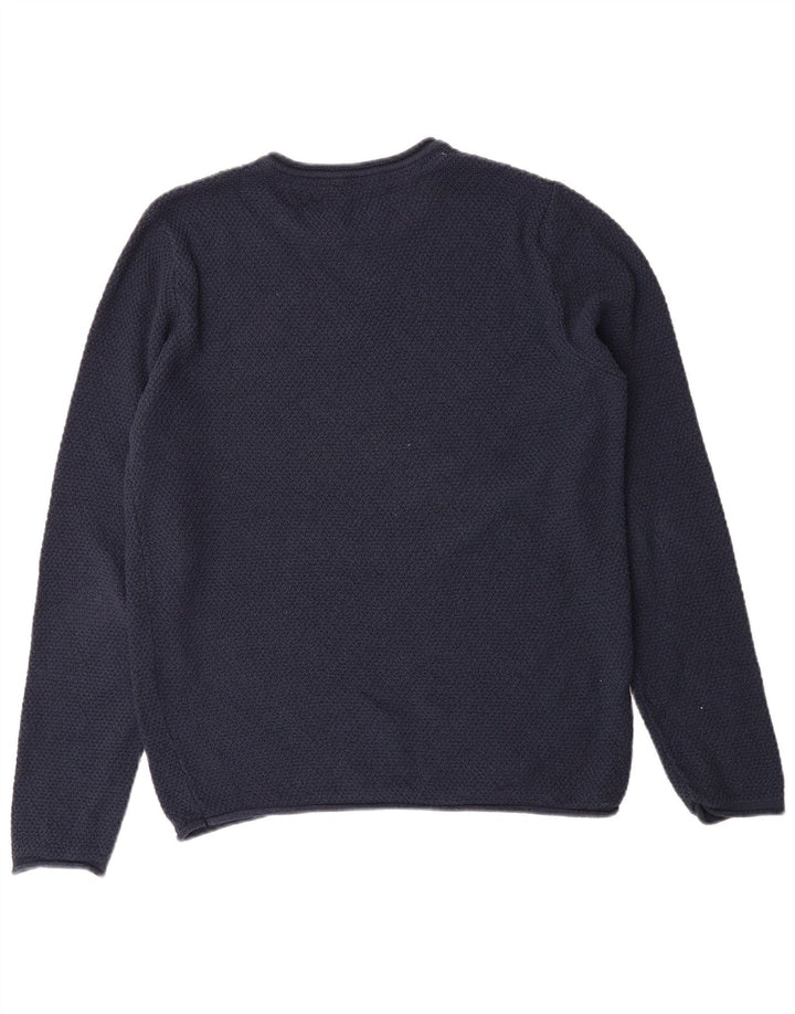 JACK & JONES Mens Crew Neck Jumper Sweater Small Navy Blue Cotton