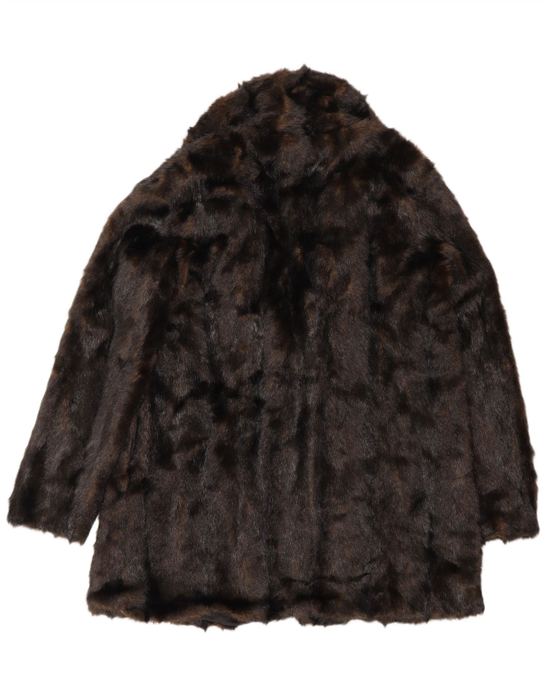 Übergroßer Mantel aus Kunstfell von Zara für Damen, UK 10, Größe S, braun, Polyester, Winter