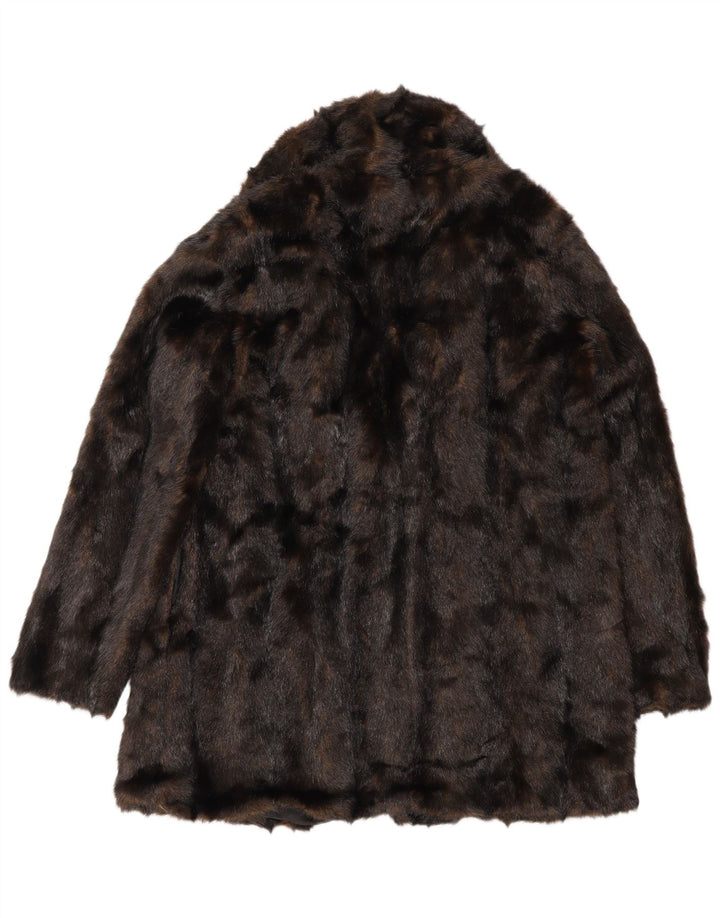 Übergroßer Mantel aus Kunstfell von Zara für Damen, UK 10, Größe S, braun, Polyester, Winter