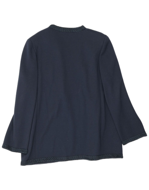 Luisa Spagnoli Offener Damen-Cardigan-Pullover UK 18 XL Marineblaue Schurwolle