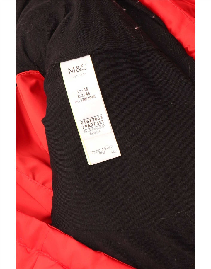 Marks & Spencer Damen-Weste mit Kapuze, gepolstert, UK 18, XL, Rot, Polyester