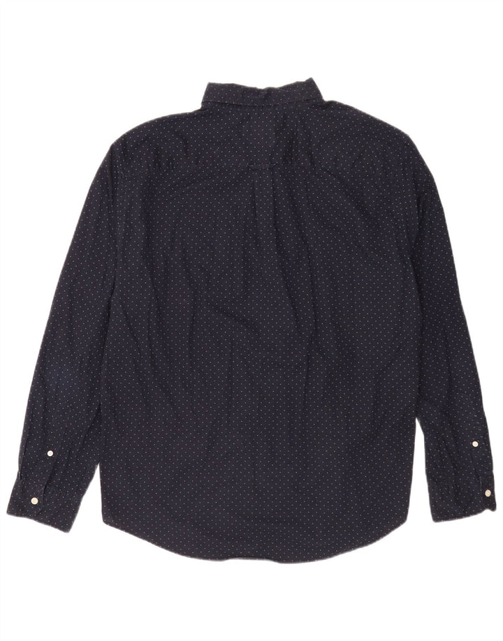 American Eagle Herrenhemd XL Marineblau gepunktete Baumwolle