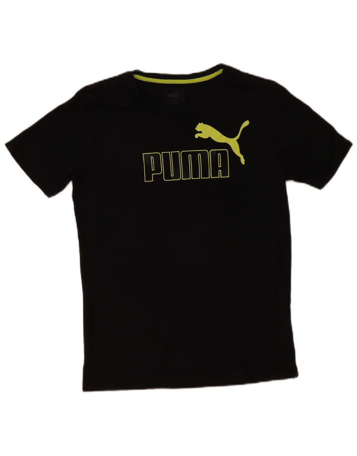 Puma Herren Grafik T-Shirt Top Small Schwarz Baumwolle