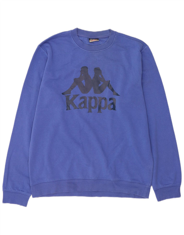 Kappa Herren Graphic Sweatshirt Pullover 2XL Blau Baumwolle