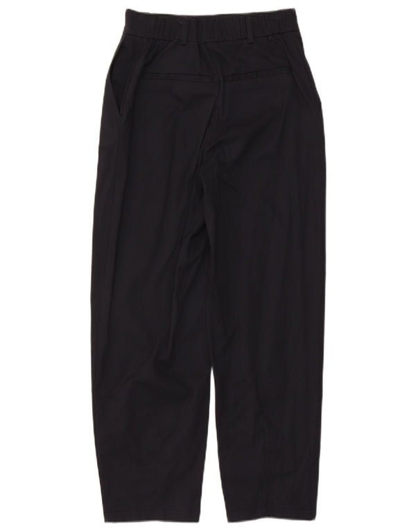 Zara Damen-Chinohose mit hoher Taille, konisch zulaufend, XS, W24, L26, Marineblau, Baumwolle