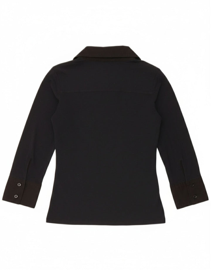 Liu Jo Damen-Pullover, 3/4-Ärmel-Hemdbluse, Größe S, Marineblau