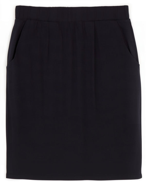 Marks & Spencer Damen gerader Rock UK 10 Small W28 Marineblaue Viskose