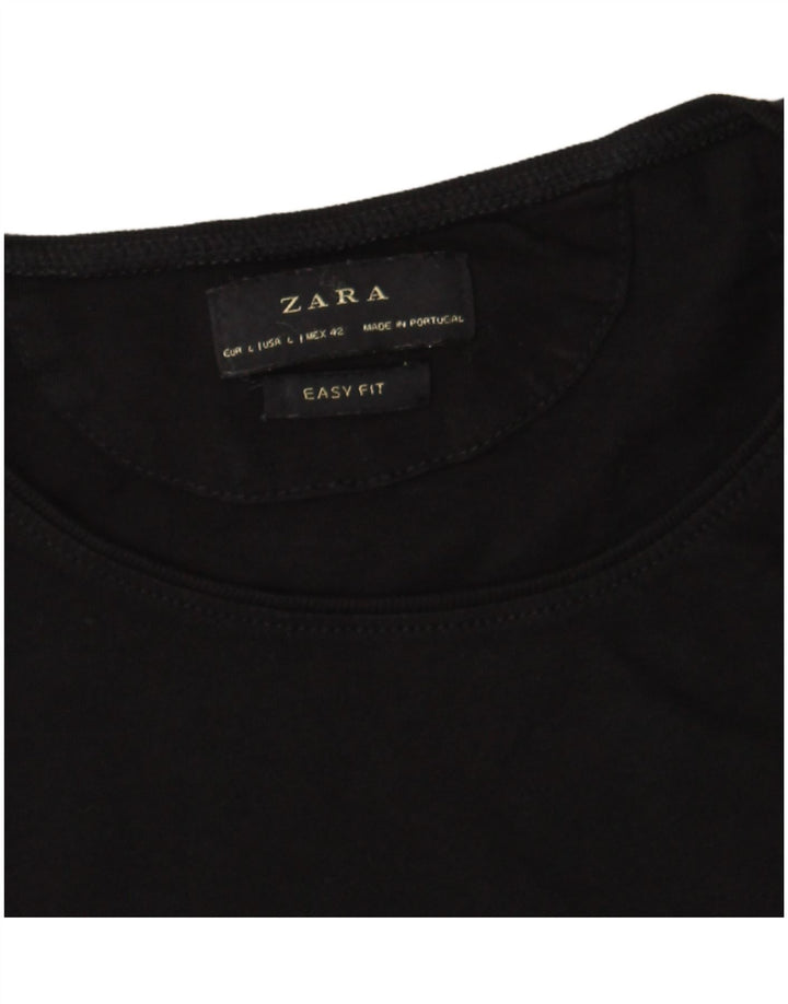 ZARA Herren Easy Fit T-Shirt Top Large Schwarz