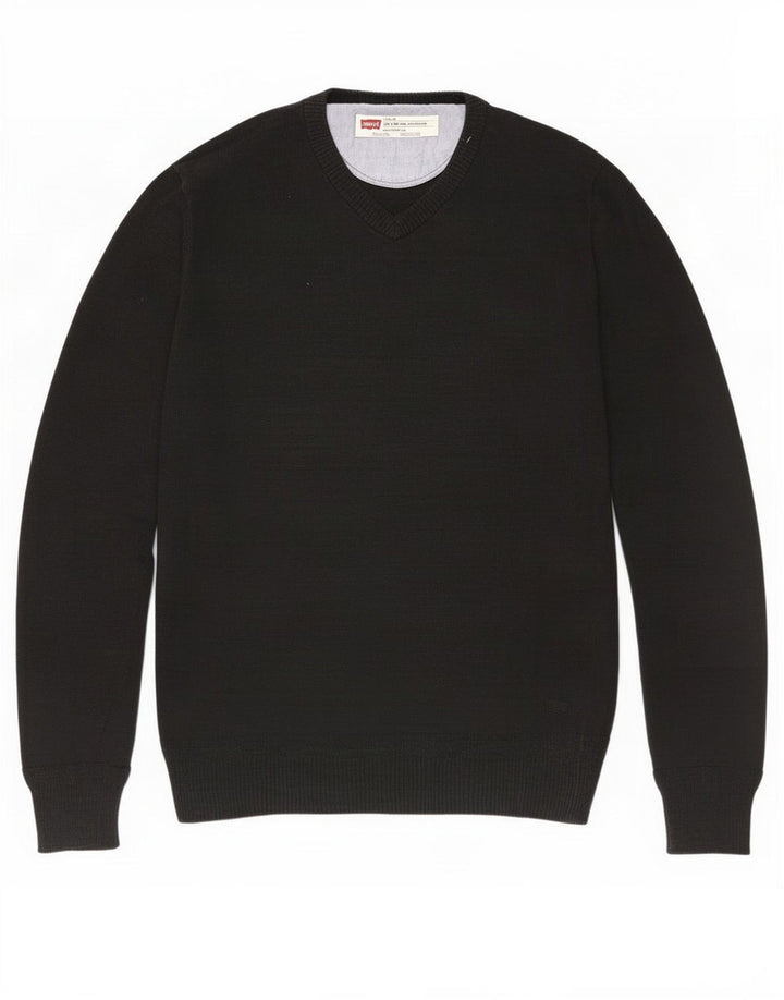 Levi's Herren Slim Fit Pullover mit V-Ausschnitt, Größe S, Schwarz
