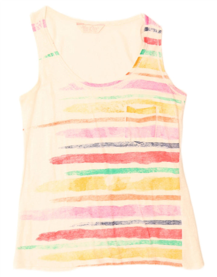 Zara Damen Weste Top UK 12 Medium Mehrfarbig gestreift