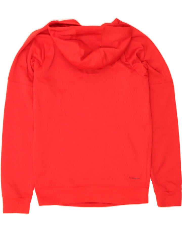 ADIDAS Mens Graphic Hoodie Jumper Small Red Polyester Vintage Adidas and Second-Hand Adidas from Messina Hembry 