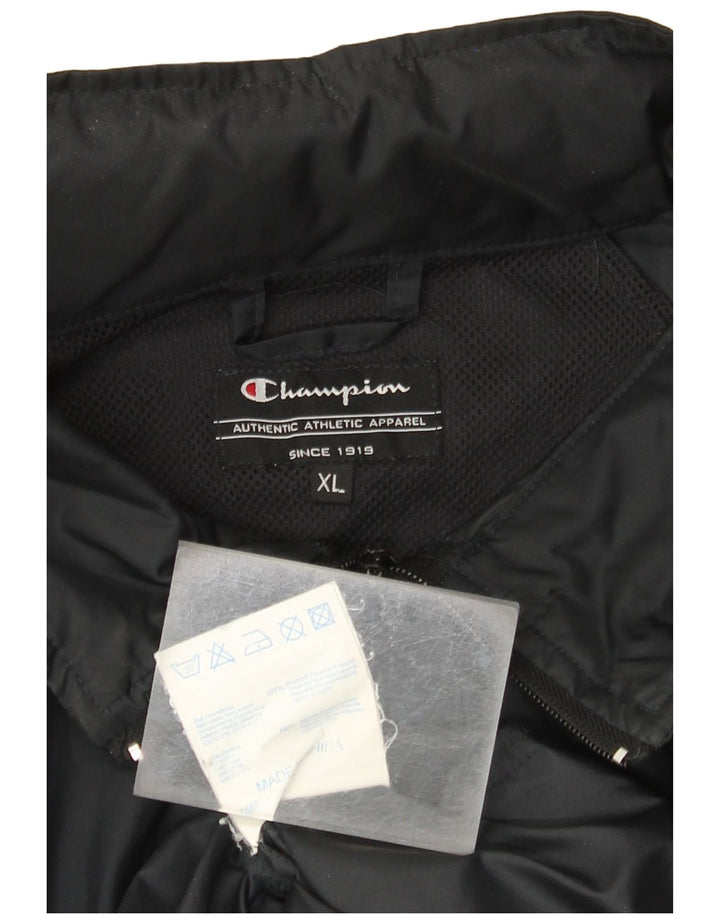 Champion Herren-Regenjacke mit Kapuze, UK 42, XL, Schwarz, Polyamid