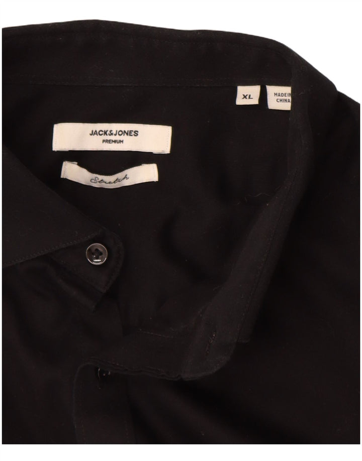 JACK & JONES Herrenhemd XL Schwarz Baumwolle
