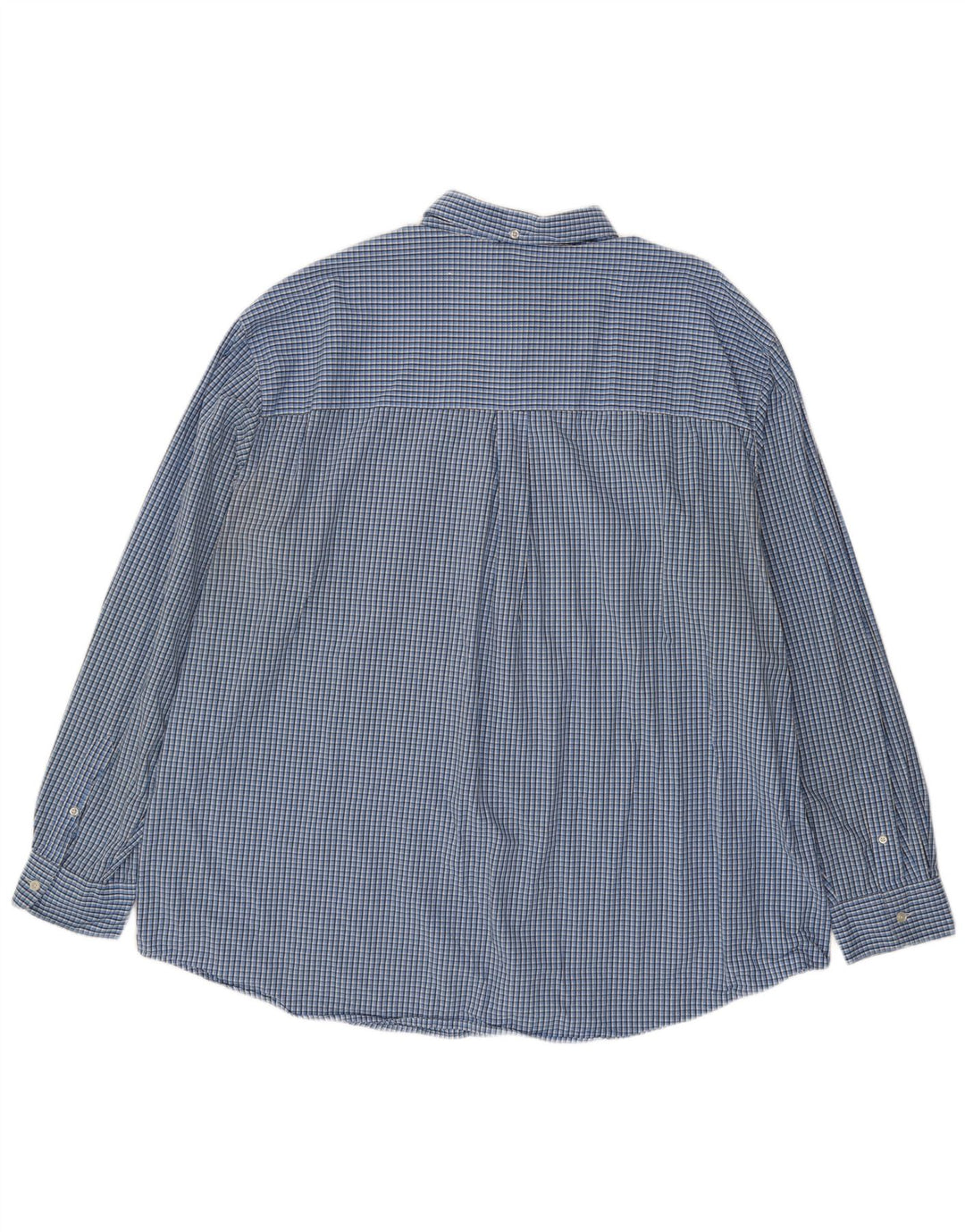 Chaps Herrenhemd 3XL, blaue Gingham-Baumwolle