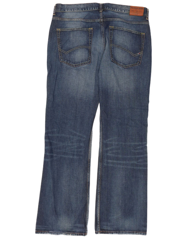 Tommy Hilfiger Herren Manhattan Bootcut Jeans W38 L34 Blaue Baumwolle