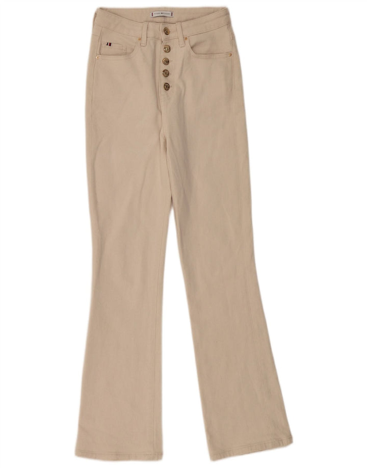 TOMMY HILFIGER Damen Schlagjeans W26 L30 Beige Baumwolle