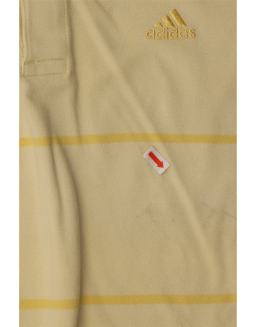 Adidas Herren-Poloshirt, klein, gelb gestreift, Baumwolle