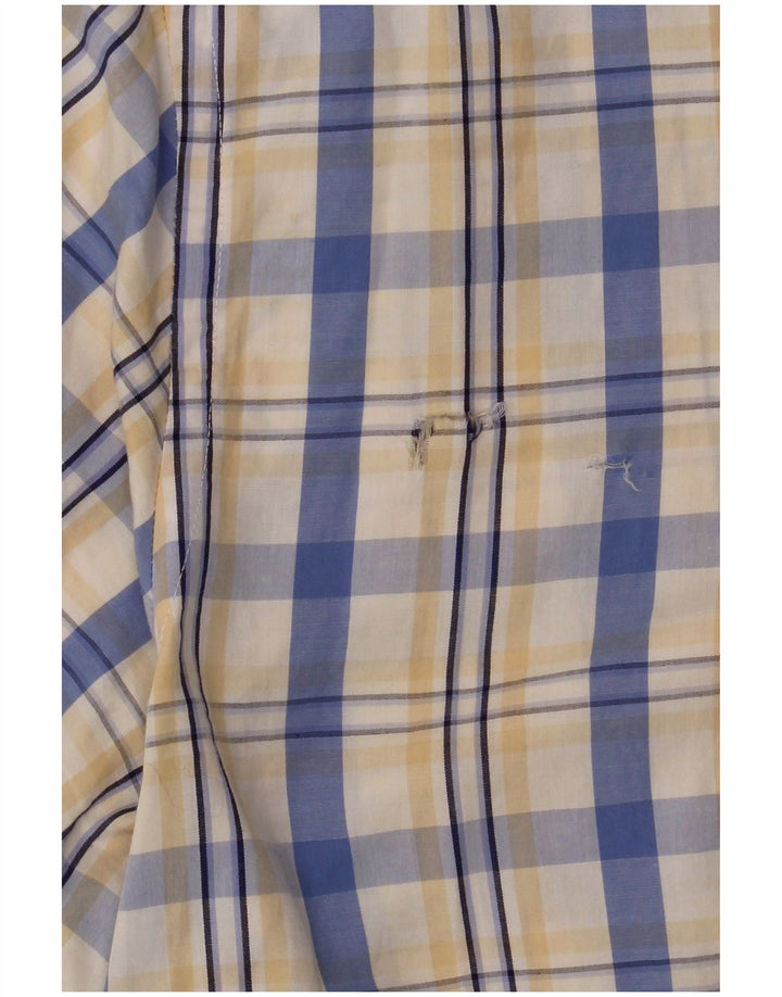 Carrera Herren Kurzarmhemd 2XL weiß kariert Baumwolle