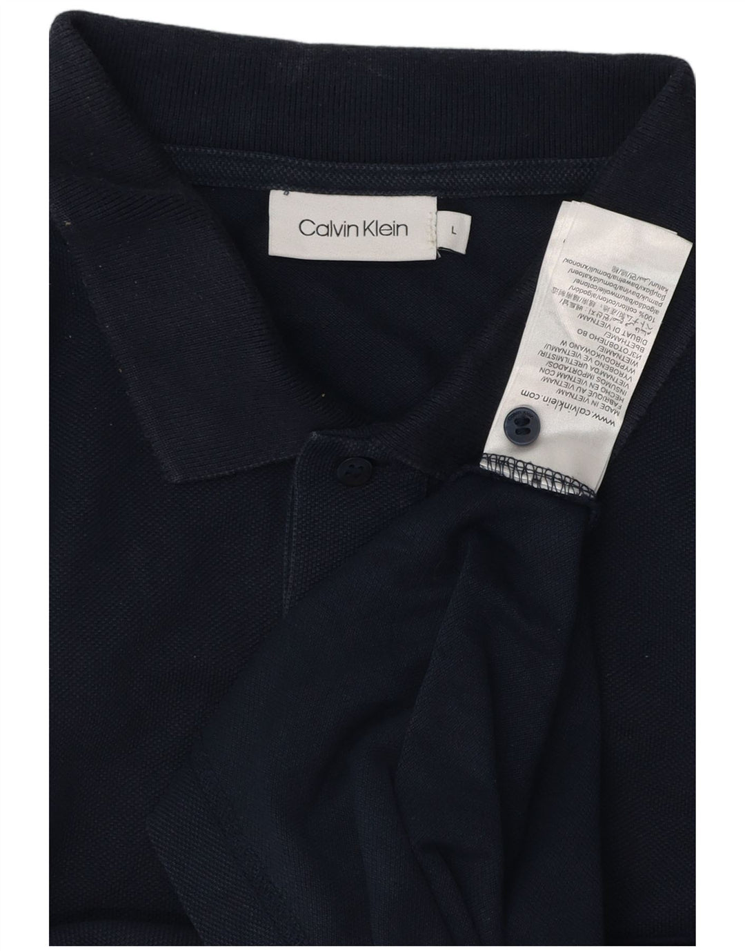 CALVIN KLEIN Mens Polo Shirt Large Navy Blue Cotton Vintage Calvin Klein and Second-Hand Calvin Klein from Messina Hembry 