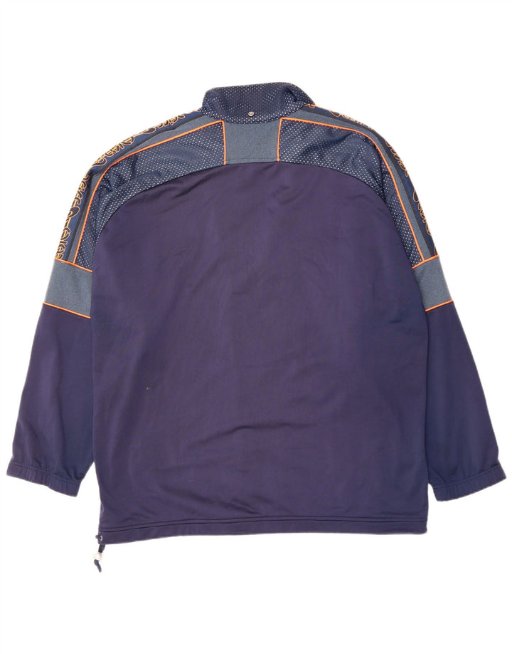 ASICS Herren-Trainingsanzug mit grafischem Oberteil, 2XL, Marineblau, Polyester