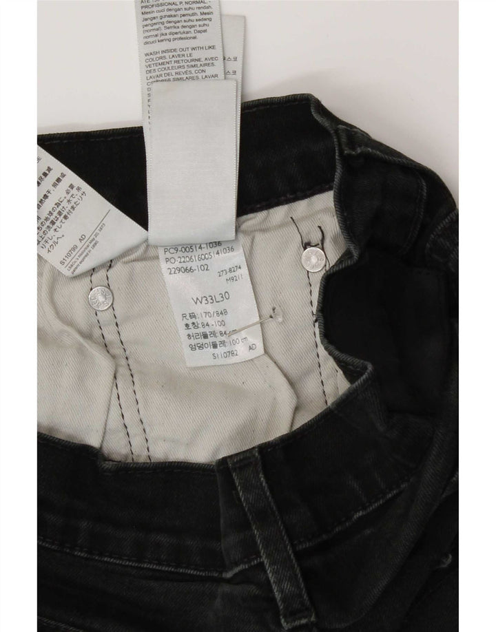 Levi's Herren Straight Jeans W33 L30 Schwarze Baumwolle