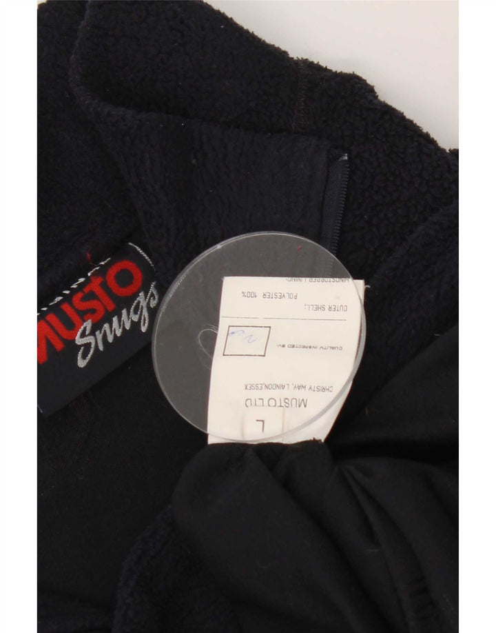 Musto Herren-Fleecepullover mit Reißverschluss am Hals, groß, marineblaues Polyester
