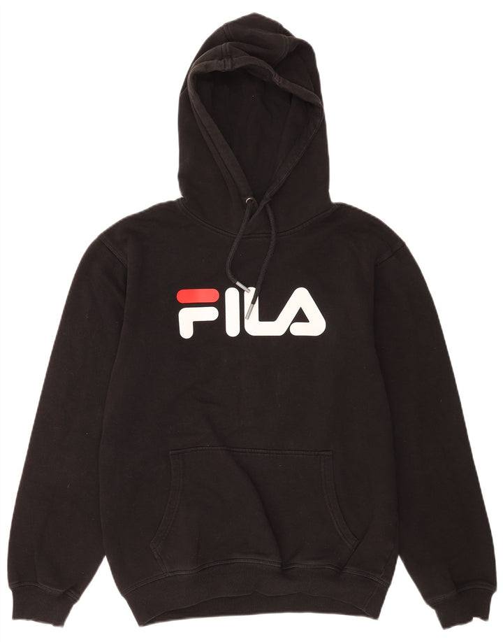 Fila Herren-Kapuzenpullover mit Grafik, Größe S, schwarze Baumwolle