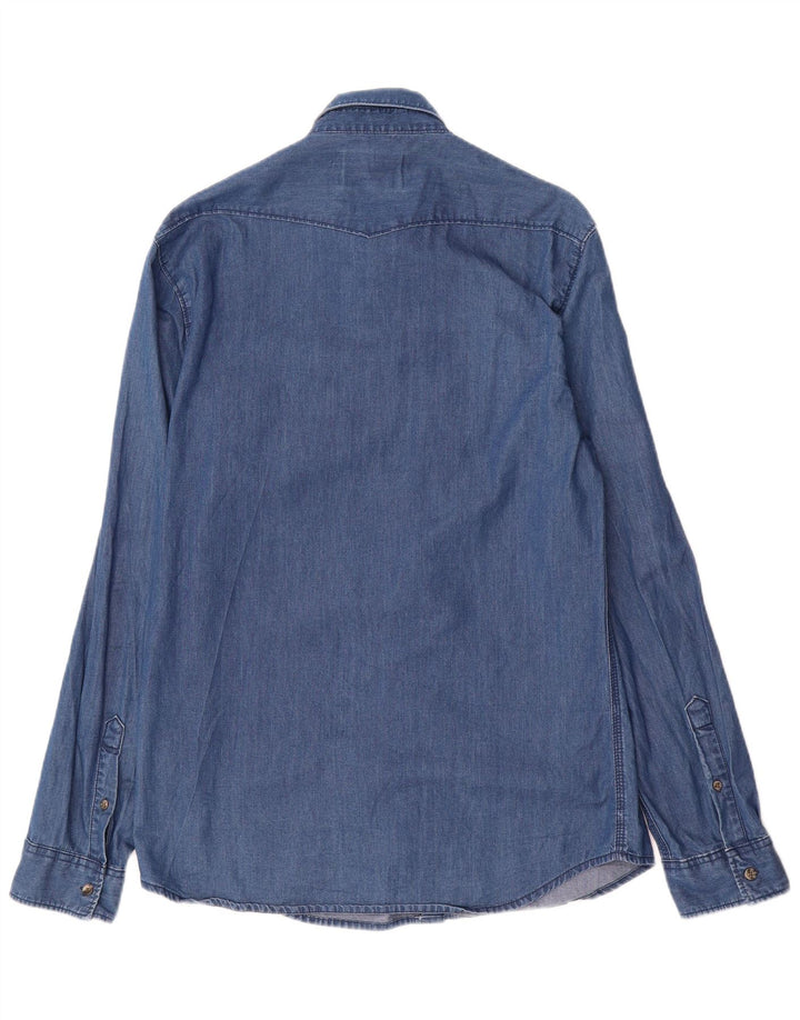 Jack & Jones Herren-Jeanshemd aus mittelblauer Baumwolle