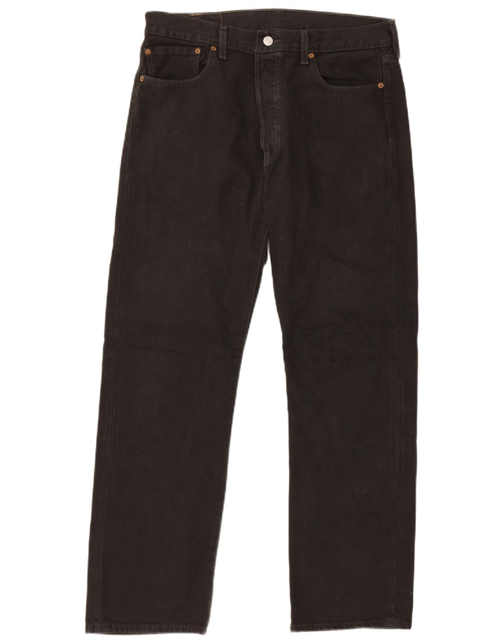 Levi's Herren 501 Straight Jeans W34 L30 Schwarze Baumwolle