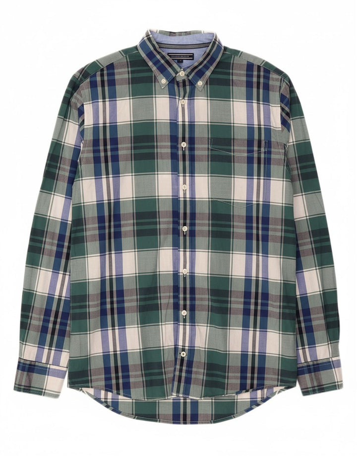 TOMMY HILFIGER Mens New York Fit Shirt Medium Green Check