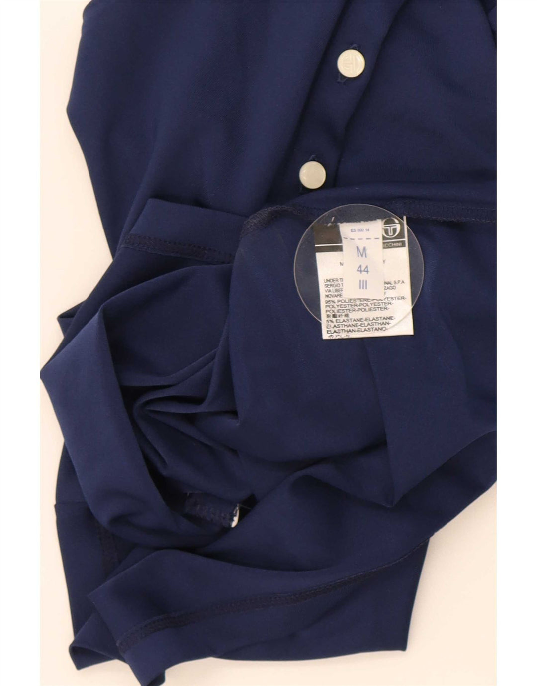Sergio Tacchini Damen Poloshirt IT 44 Medium Navy Blue Colourblock