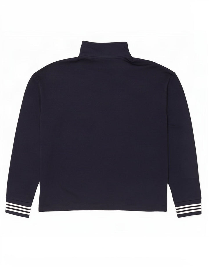 Nautica Herren-Sweatshirt mit Reißverschluss am Hals, mittlere marineblaue Baumwolle