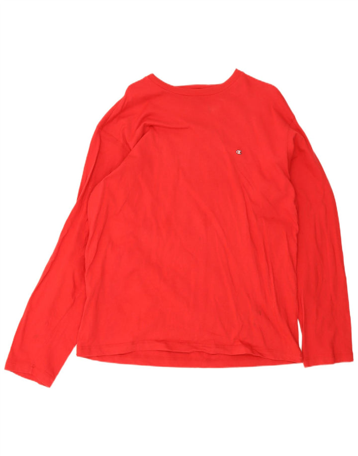Champion Herren-Top, langärmelig, 2XL, rote Baumwolle