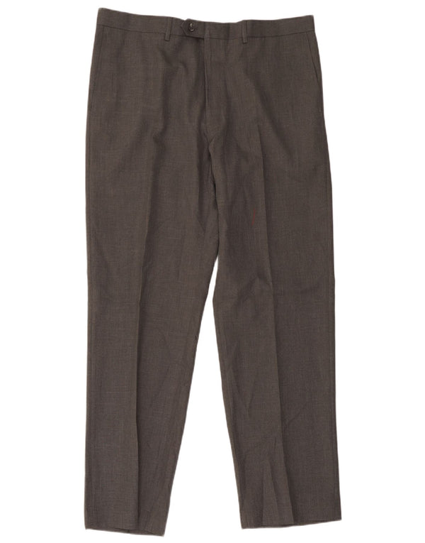 Gerade Herren-Anzughose von Marks & Spencer, W38, L31, grau, Polyester